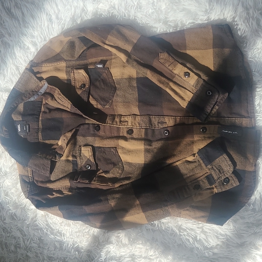 Vans button up flannel kids shirt